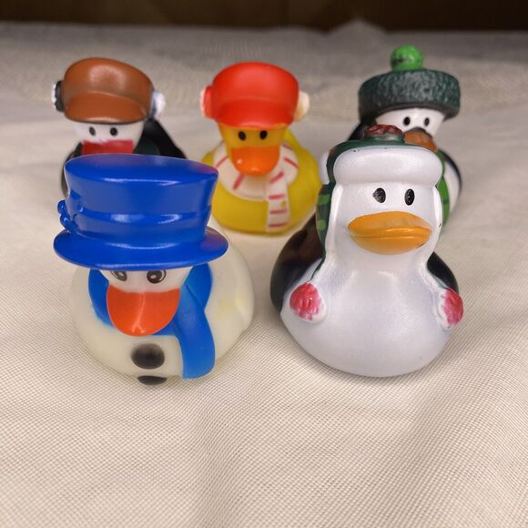 Rubber Duck Jeep Dash Pool Bath Cruise Ducky Ducking Lot of 5 Winter Theme Hats - Picture 1 of 6